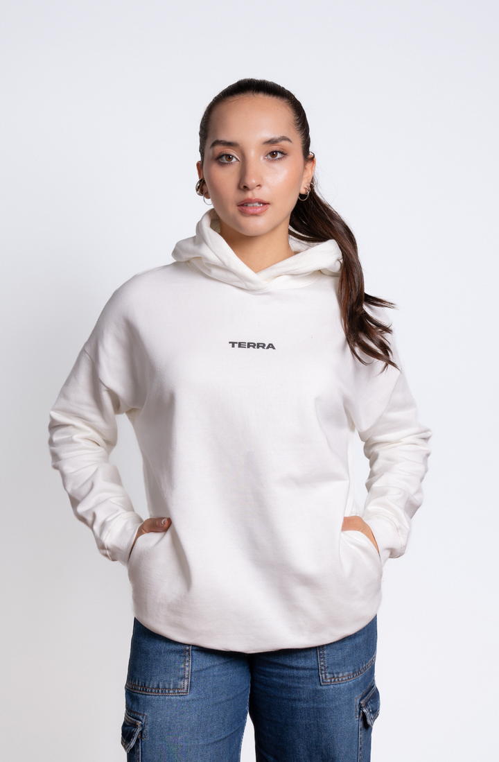 Hoodie Montaña Marfil