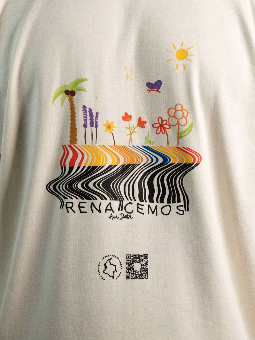 Hoodie Renacemos Estampado Marfil