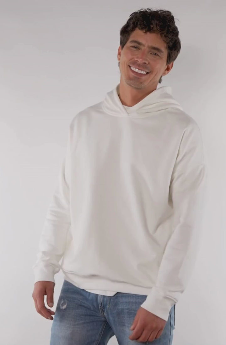 Hoodie Mapa Acuarela Marfil