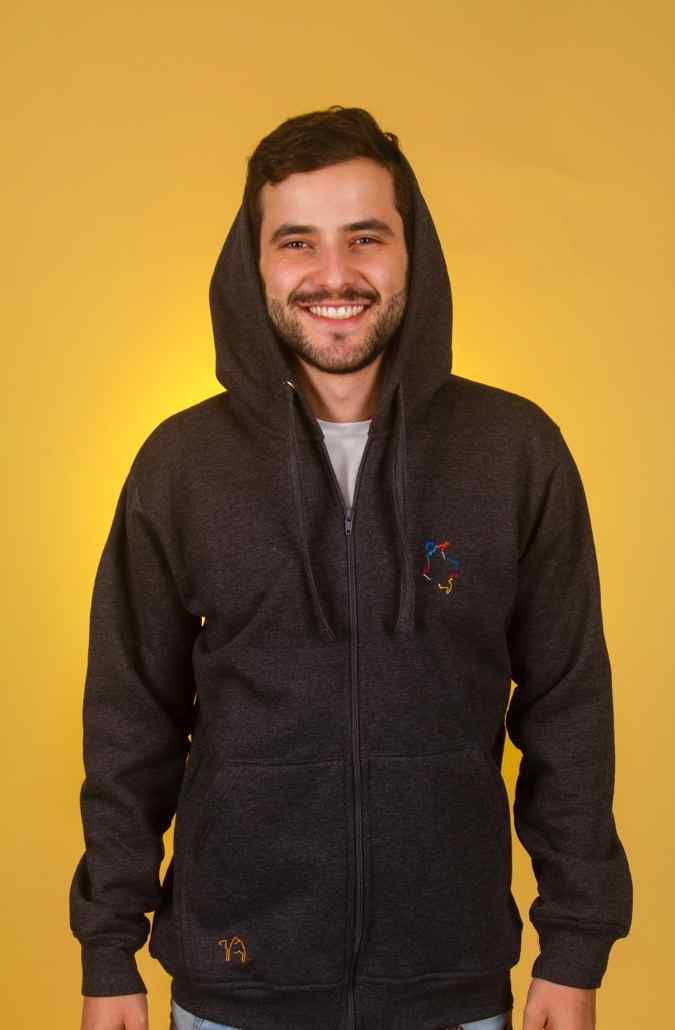 Hoodie Cremallera Unisex Colombia Gris Oscuro